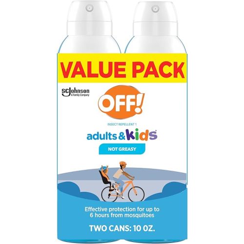 Off! Insect Repellent Aerosol for Adults & Kids, Fragrance-Free Picaridin Bug Spray for Everyday DEET-Free Protection from Mosquitoes and Ticks, 5 oz, (Pack of 2)