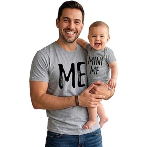 Tstars Papa Bear Dad and Baby Matching Shirt and Bodysuit Set - Funny Daddy and Me Father's Day Outfit Set for New Dads