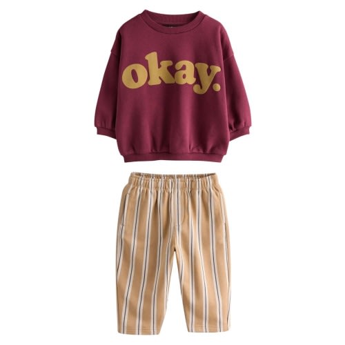 Kids' Slogan Sweatshirt & Pants Set