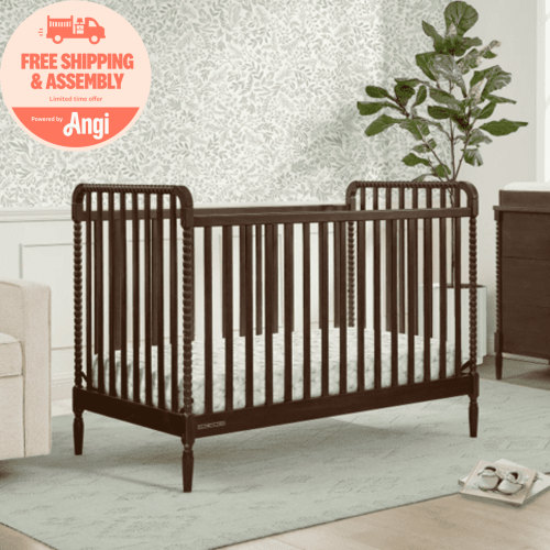 Delta Children Lily 4-in-1 Convertible Crib - Greenguard Gold Certified, Walnut Espresso