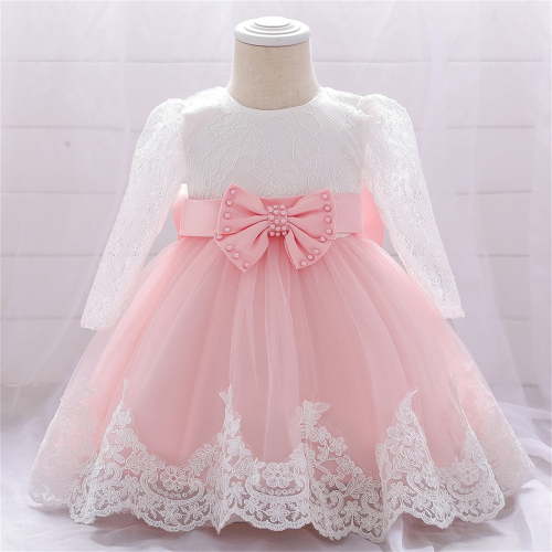 Girls Dresses Girls Flower Girl Dress Long Sleeve Tulle Dress Girls Party Dress Girls Pink Dress Girl Toddler Fancy Dress Girls Birthday Dress 6-12 Months