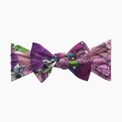 Baby Bling Printed Knot Headband - Plum Flowers