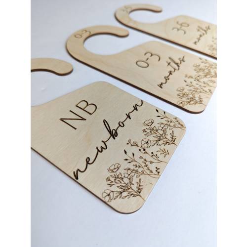 Closet Dividers, Wood Closet Dividers, Baby Closet Dividers Girl, Baby Shower Gift for Girl, Nursery Closet Dividers, Floral Baby Nursery