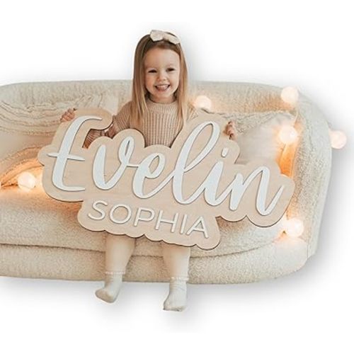 Baby Name Sign, Custom Nursery Name Sign, Wooden Kids Room Decor, Wall Decor, Baby Shower Gift, Personalized Christmas Gifts