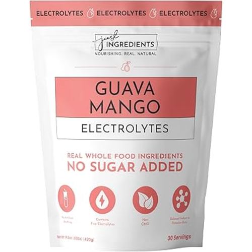 Guava Mango Electrolytes – 30‑Serving Hydration Drink Mix with Coconut Water, Sea Salt, and Trace Minerals – Supports Hydration, Recovery, and Electrolyte Balance*