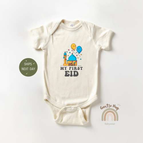 Muslim Baby Onesie®, Islamic Baby Bodysuit, My First Eid Baby Onesie®, New  Baby Gift, Eid Mubarak Onesie®, Cute Ramadan Baby Outfit,