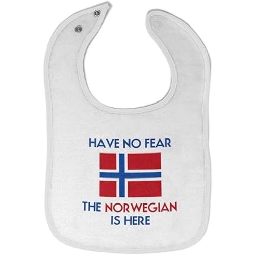 Toddler & Baby Bibs Burp Cloths Have No Fear Have No Fear The Norwegian is Here Cotton Baby Items for Baby Girl & Boy White Design Only