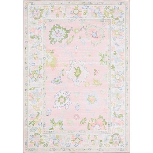 Oriental Weavers Row Addison ADD04 - Machine Washable - Flat Weave - Printed Area Rug - 9'10" x 12' - in Pink/Green - Traditional Style, Living Room, Family Room, Dining Room Rug