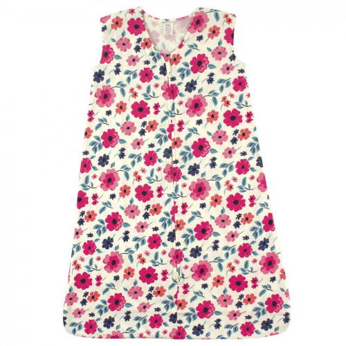 Touched by Nature Baby Girl Organic Cotton Sleeveless Wearable Sleeping Bag, Sack, Blanket, Garden Floral, 6-12 Months