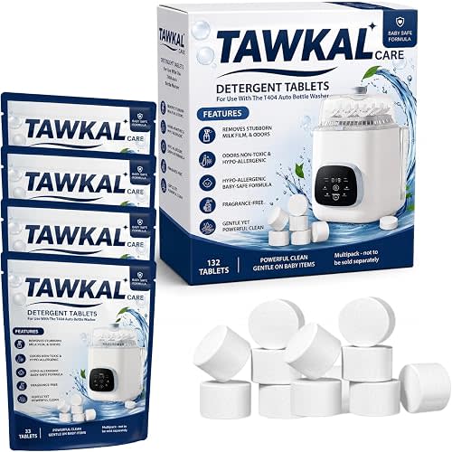 Official Detergent Tablets 132 Count Universal Fit for Baby Bottle Washers Removes Milk Residue Grease Limescale & Odors Cleans Bottles Pump Parts & Feeding Accessories