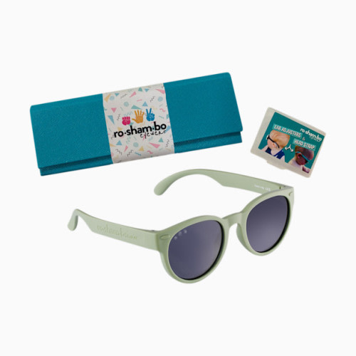 Roshambo Baby Polarized Baby Shades with Case and Strap Kit - Sage Green, 0-24 M