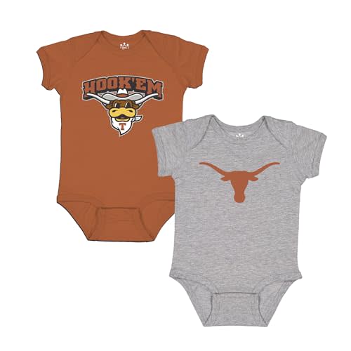 Little King NCAA Bodysuit 2 Pack Short Sleeve-100% Cotton-Infant Sizes 0-3M 6M 12M 18M