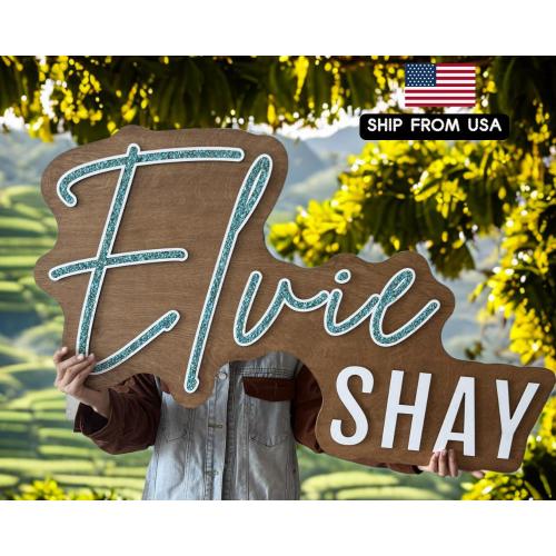 Turquoise Inlay Family Name Sign, Western Name Sign Home Décor, Wall Hanging Sign