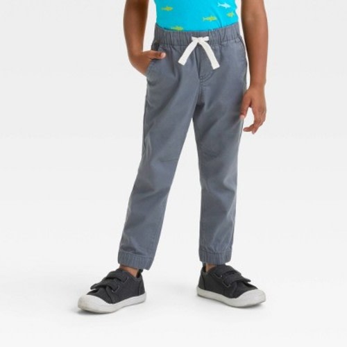 Toddler Boys' Woven Jogger Pants - Cat & Jack™ Gray 12M: Cotton Spandex, Elastic Waist, Pockets