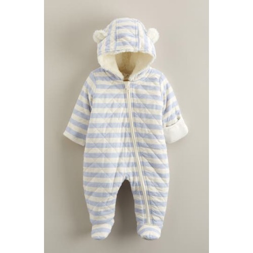 Ear Appliqué Quilted Faux Fur Lined Hooded Bunting, 3M