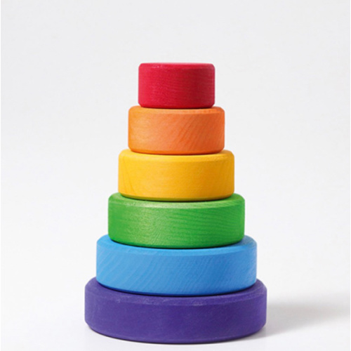 Grimm's Wooden Toys | Small Rainbow Stacking Tower