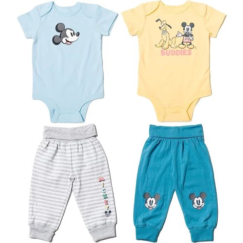 Disney Mickey Mouse Pluto Baby Snap Bodysuits and Pants