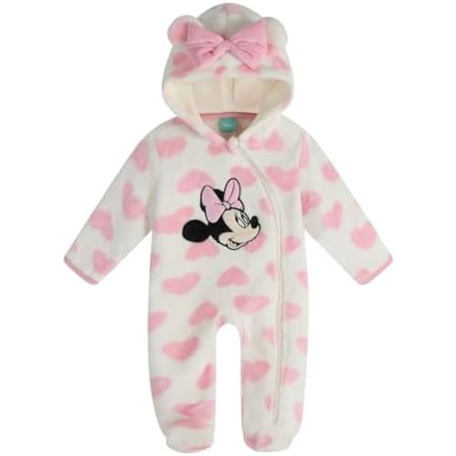 Magic Threadz Disney Clothes Baby Girls Pram One-Piece Sleeper with Hood, Soft Cozy Outfit for Infants, (0–9M)