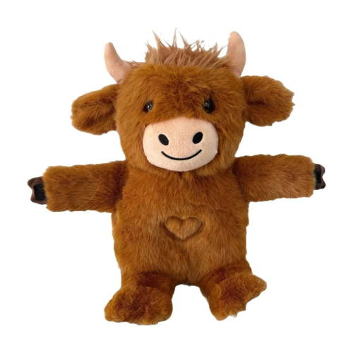 Highland Cow Plush Baby Sleep Soother - Heartbeat Stuffed Animal with Calming Light, White Noise, Shush, and Mother's Heartbeat for Newborns, Boys & Girls