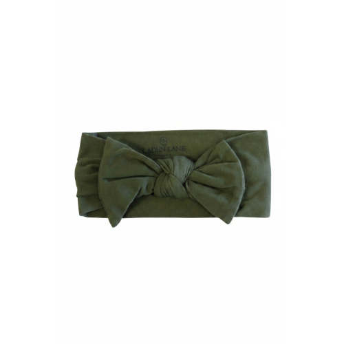 Solid Olive Knit Large Bow Headwrap