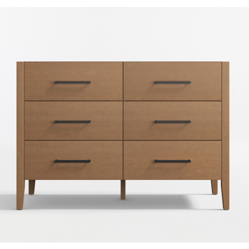 Ever Simple 48" Flax Brown Wood 6-Drawer Kids Dresser