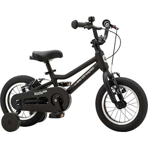 Retrospec Koda Plus Kids Bike for Boys & Girls Ages 2-3 Years - 12" Children's Bicycle, Adjustable Seat & Handlebars, Removable Training Wheels, Front Hand Brakes, Rear Coaster Brake & Safety Bell