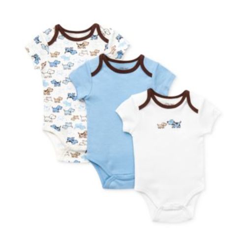 Baby Boys Cute Puppies Bodysuits, Pack of 3