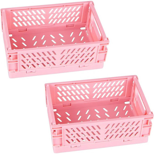 Tixill Mini Foldable Plastic Baskets (2 Pack)
