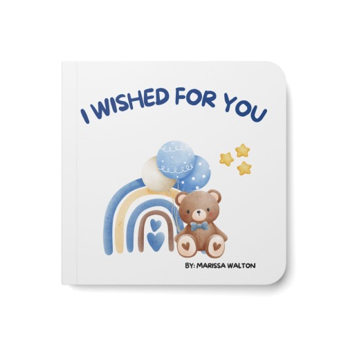 I Wished For You baby Board Book, infertility IVF, rainbow baby, adoption, baby shower book, Baby Bear Rainbow Nursery gift, boy mom, moment