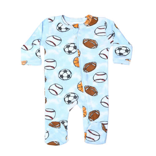 Baby Zipper Footie - Chalk Sports