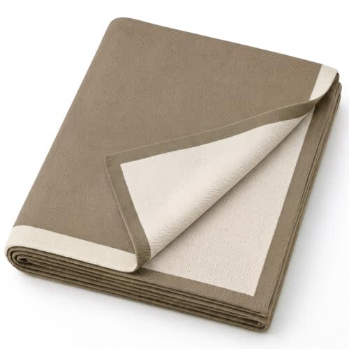 lulumoon Knit Baby Blanket for Newborn: Soft Cotton Blanket for Swaddle | Breathable Medium-Weight Blanket for Crib or Stroller - Reversible Neutral Pattern for Baby Registry Gift 30"x40"(Olive)