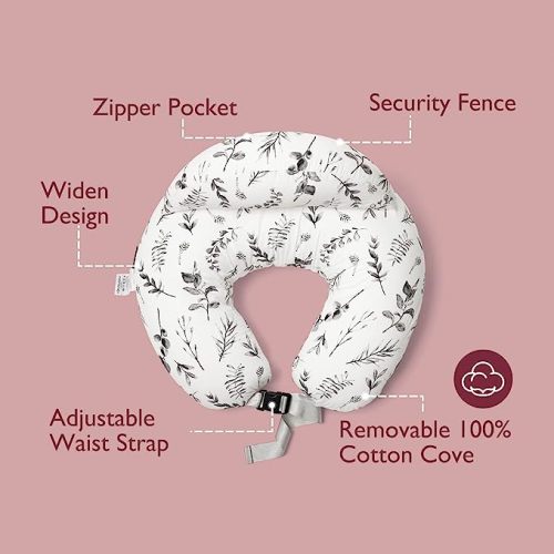 Momcozy Nursing Pillow for Breastfeeding, Adjustable Waist Strap and Removable Cotton Cover