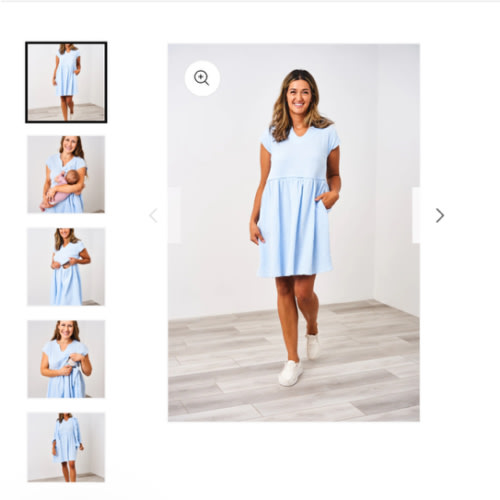 Latched Mama Coastline Cotton Zip Nursing Dress