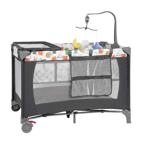 CIESMSI Pack and Play, Bassinet Bedside Sleeper for Newborn to Toddler, Portable Playard Baby Crib w/Diaper Changer