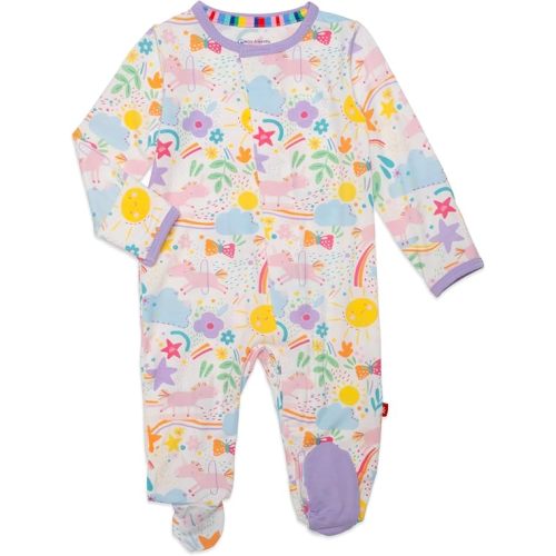 Magnetic Me Girls Modal Magnetic Baby Footie Pajamas | Silky Soft Modal Fabric | Baby Sleepers Available Sizes PRE - 24M