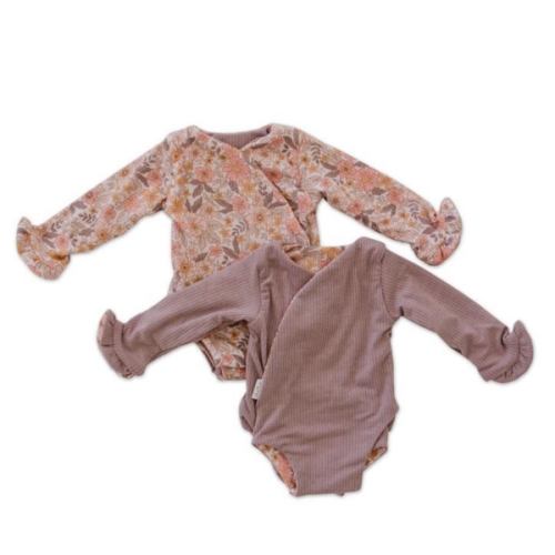 RUFFLE CUFF LONG SLEEVE WINGED BODYSUIT