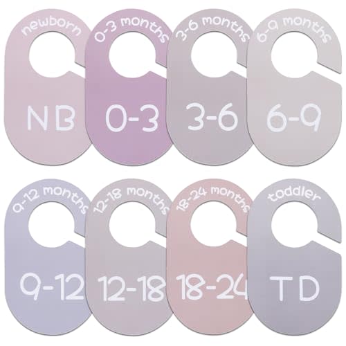 ITDYB Baby Closet Dividers for Clothes Organizer - Set of 8 Double-Sided Clothes Size Dividers from Newborn to Toddler for Daily Gender Neutral Baby Nursery Decor