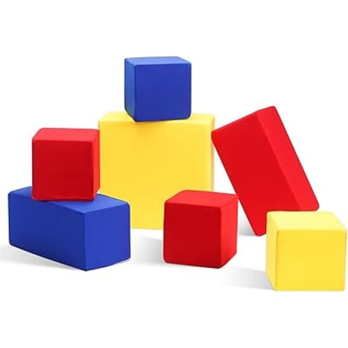 Foam Blocks for Toddlers, Soft Building Blocks for Toddlers Colorful Stacking Blocks for Kids - 7 Pieces