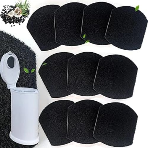 NewKe 10 Pack Baby Diaper Pail Deodorizer Refills Compatible with Ubbi Diaper Pail, Activated Charcoal Deodorizer Filters, Odor Eliminating, Precise fit, Keep Nursery Fresh