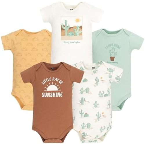 Hudson Baby Infant Boys Cotton Bodysuits 5-Pack