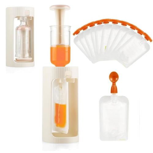 PandaEar Squeeze Station for Baby Puree Food Storage with 10 Pouches