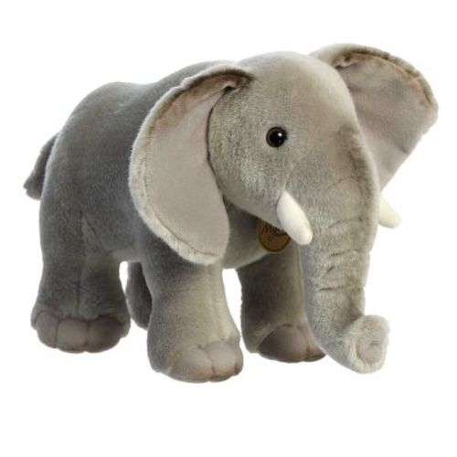 Aurora Medium African Elephant Miyoni Realistic Stuffed Animal Gray 12"