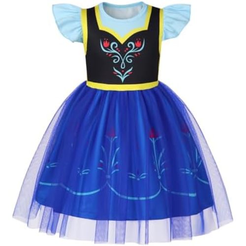 HenzWorld Princess Dress up for Girls Birthday Party Outfits Halloween Costumes for Kids Princess Costumes Tulle Tutu Dress