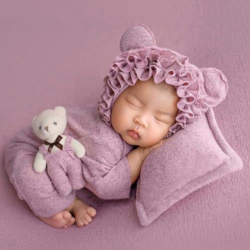 Holibeat Baby Girl Purple Photography Props Super Soft Newborn Girl Photo Shoot Outfits Costumes