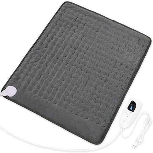 Deepsoon Heating Pad,Electric Heating Pads for Back,Neck,Abdomen,Moist Heating Pad for Shoulder,Knee,Arms,Legs,Dry/Moist Heat & Auto Shut Off,Birthday Gifts for Men and Women,Dark Gray,24x20 Inch