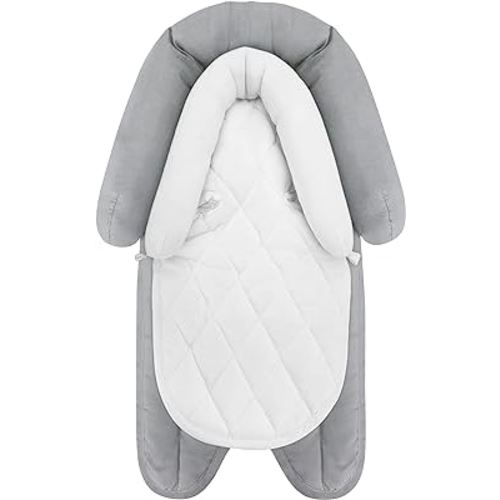Pro Goleem Car Seat Head Support Infant, Soft Infant Car Seat Insert, 2 in 1 Carseat Head Support for Newborn, White and Grey