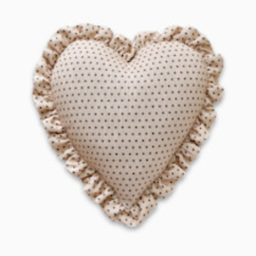 House of Noa Heart Ruffle Pillow - Swiss Dot Wheat & Mocha