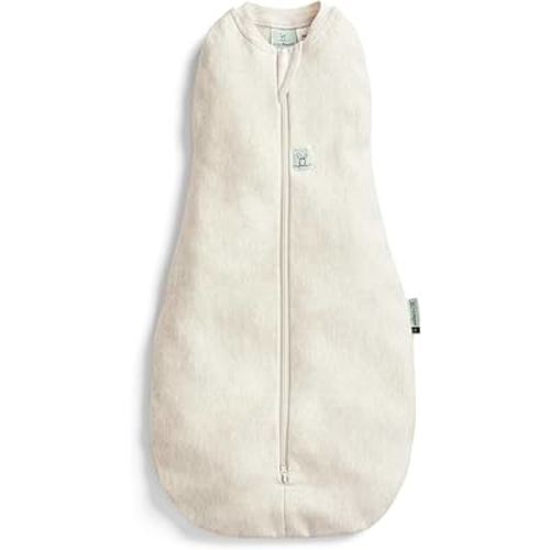 ergoPouch 0.2 TOG Cocoon Swaddle Bag, Newborn Size, Oatmeal Marle Print – Organic Cotton, Two-Way Zip, Arms In/Out, Lightweight & Breathable, Ideal For Room Temperatures (22–26°C)
