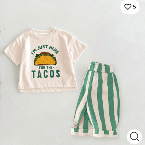 I'M JUST HERE FOR THE TACOS 2-Piece Casual Pants Set