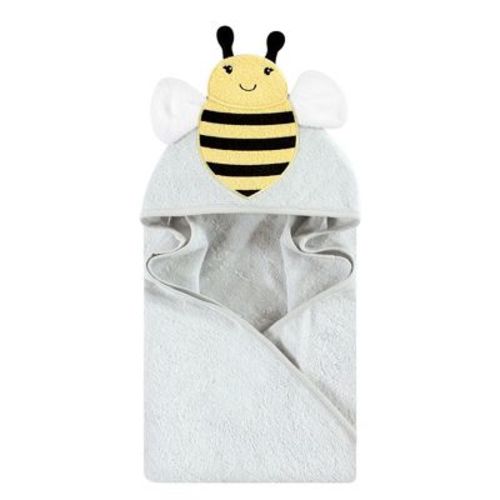 Hudson Baby Cotton Animal Face Hooded Towel, Bee, One Size
